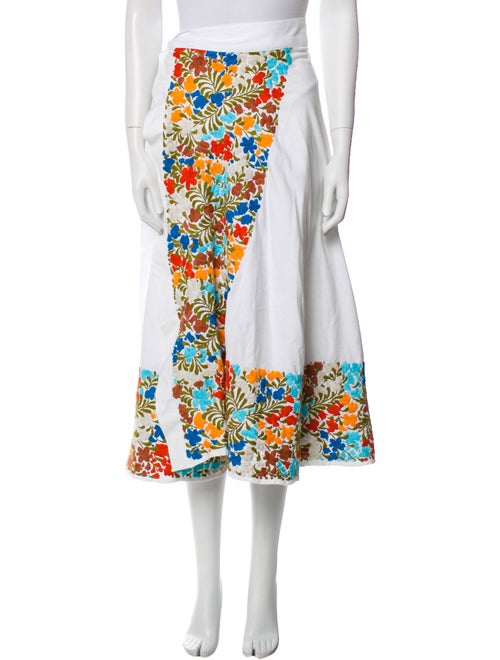 Mi Golondrina Floral Print Midi Length Skirt