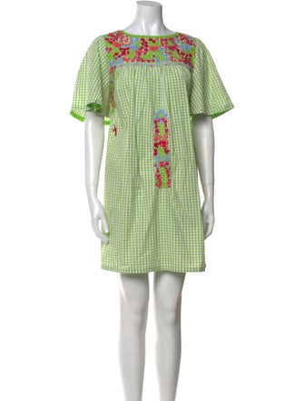 Mi Golondrina Plaid Print Mini Dress