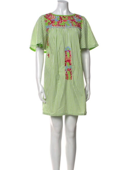 Mi Golondrina Plaid Print Mini Dress