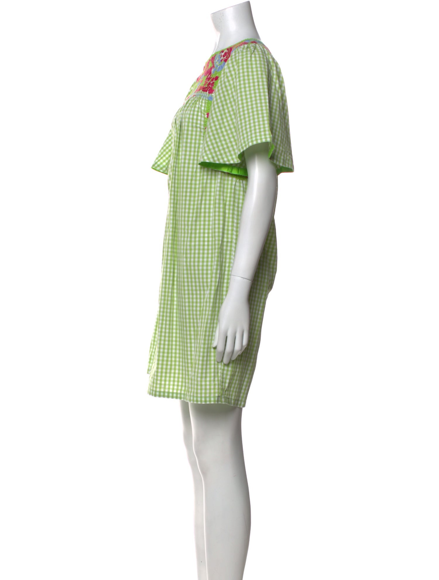 Mi Golondrina Plaid Print Mini Dress