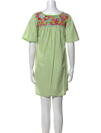 Mi Golondrina Plaid Print Mini Dress