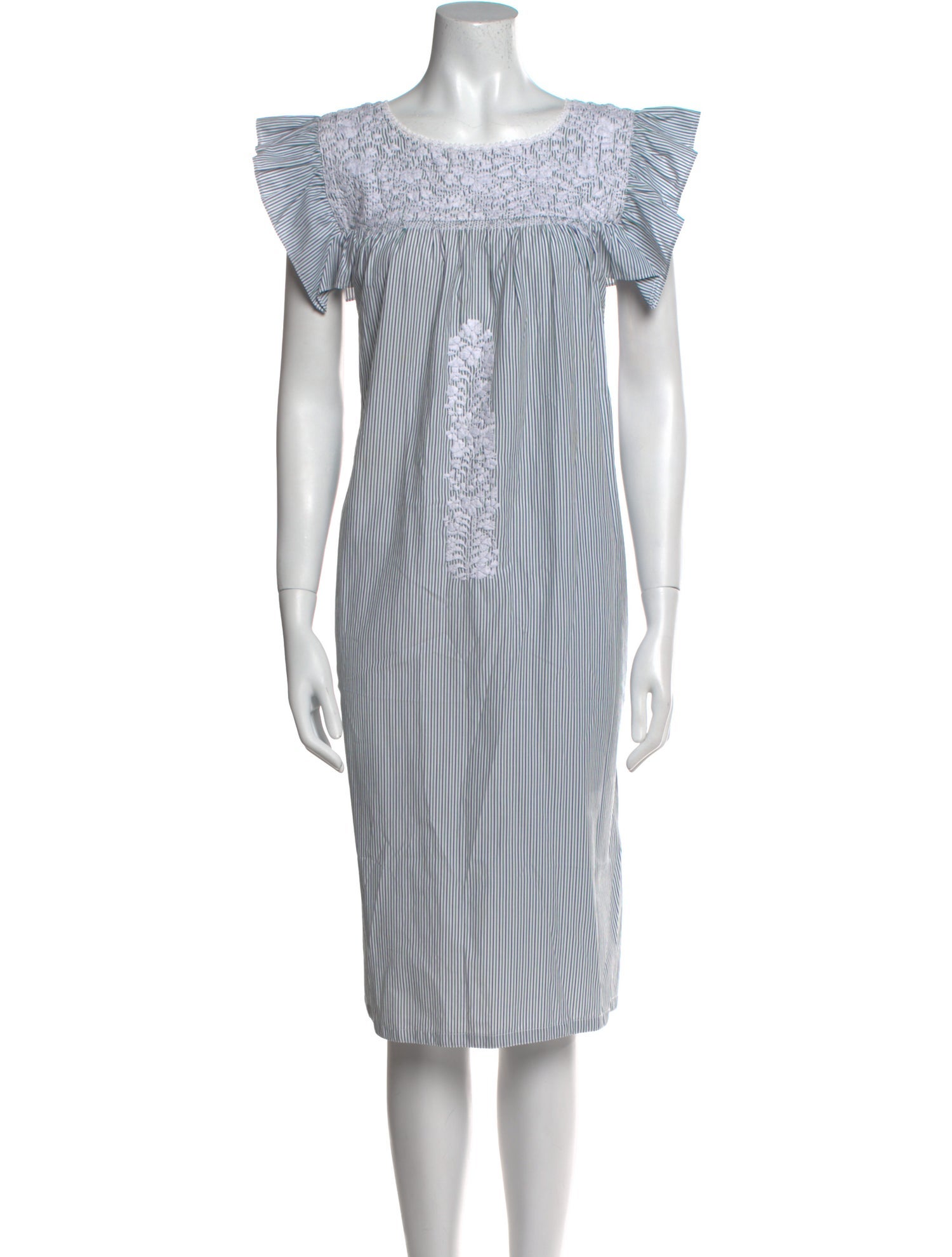 Mi Golondrina Striped Midi Length Dress