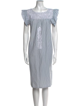 Mi Golondrina Striped Midi Length Dress