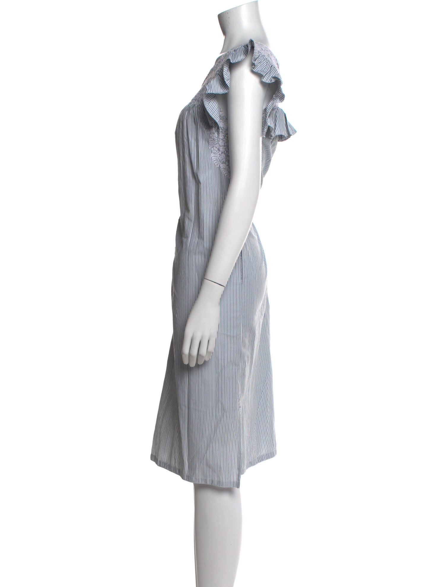 Mi Golondrina Striped Midi Length Dress