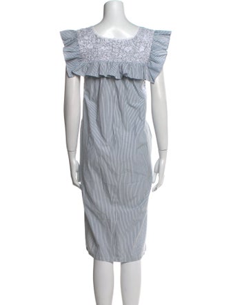 Mi Golondrina Striped Midi Length Dress