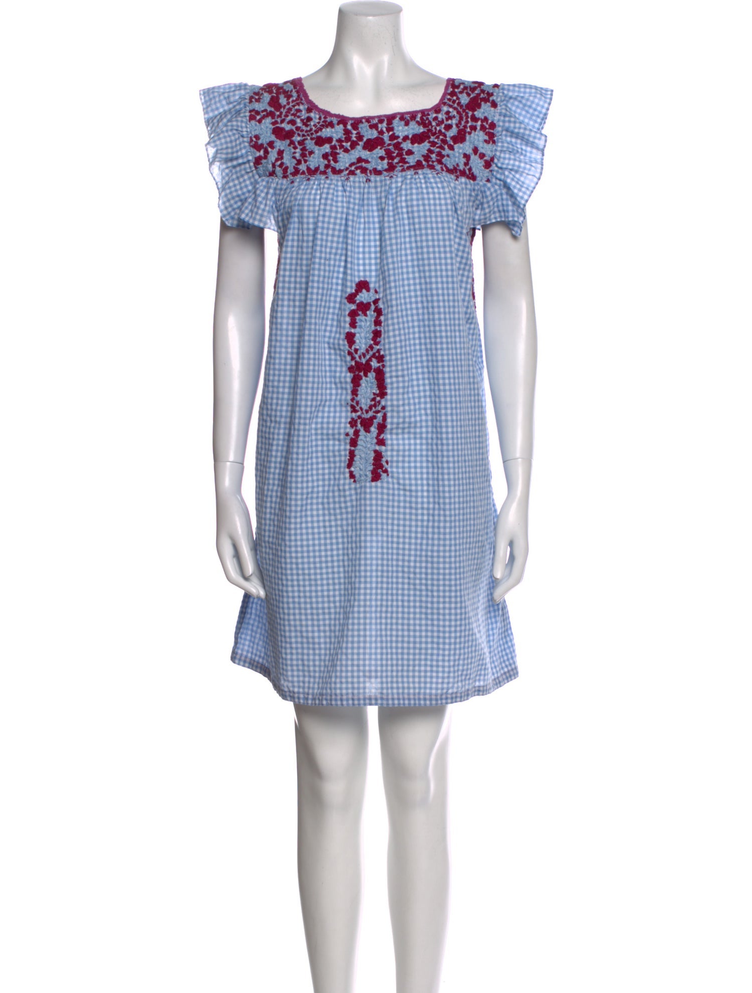 Mi Golondrina Plaid Print Mini Dress