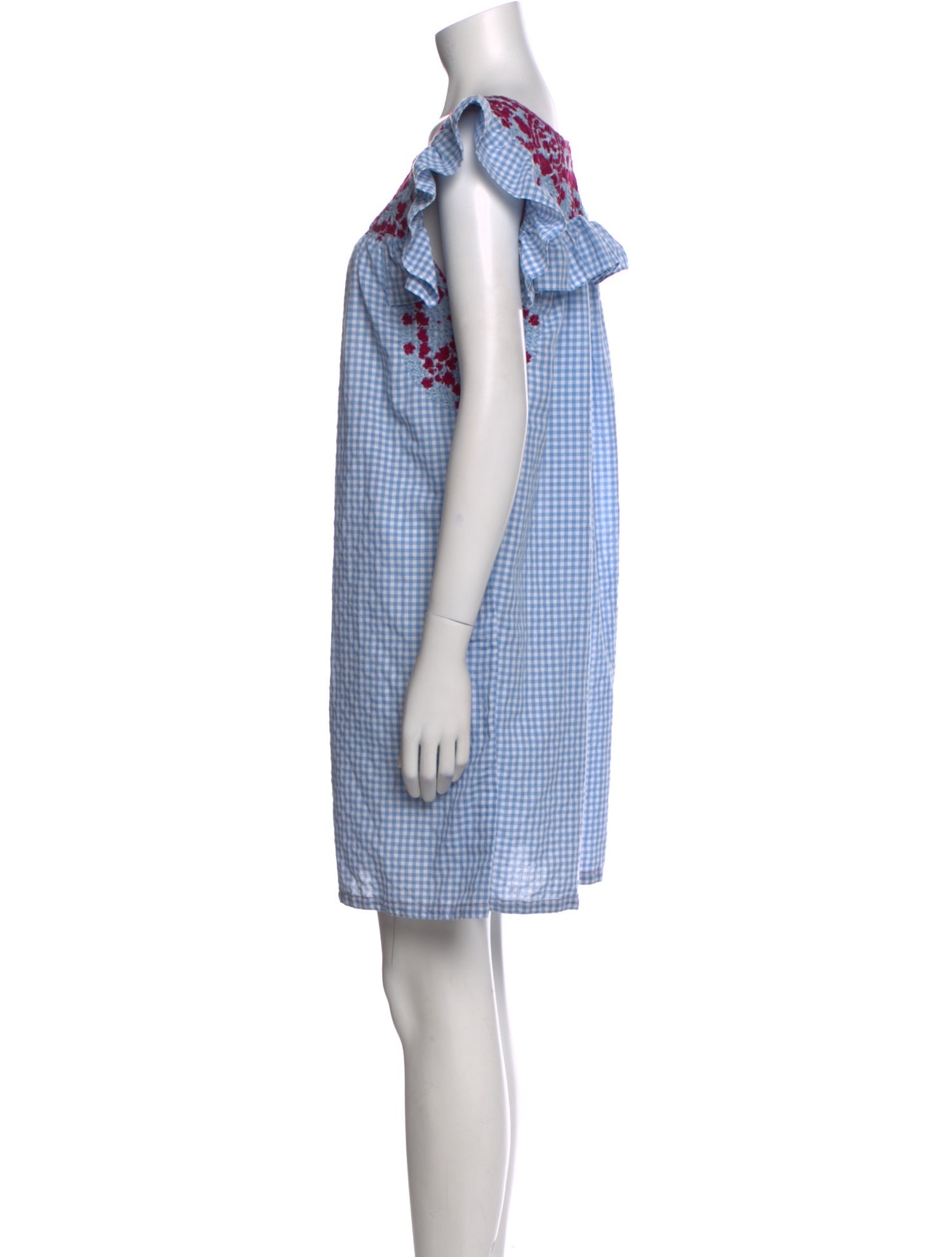 Mi Golondrina Plaid Print Mini Dress