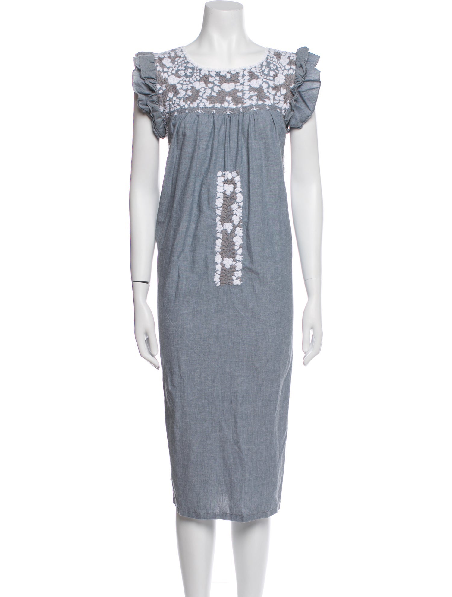 Mi Golondrina Bateau Neckline Midi Length Dress