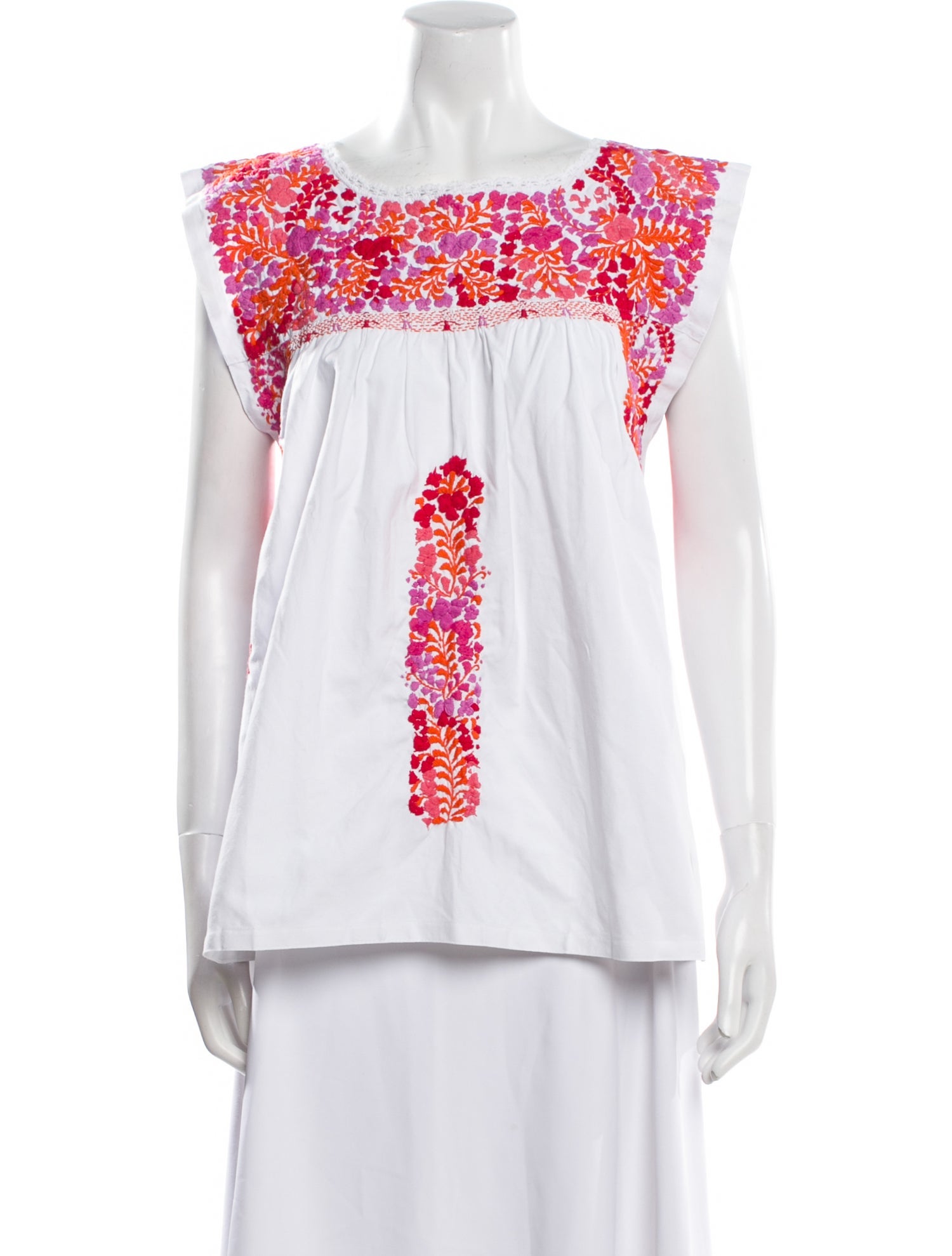 Mi Golondrina Printed Square Neckline Top