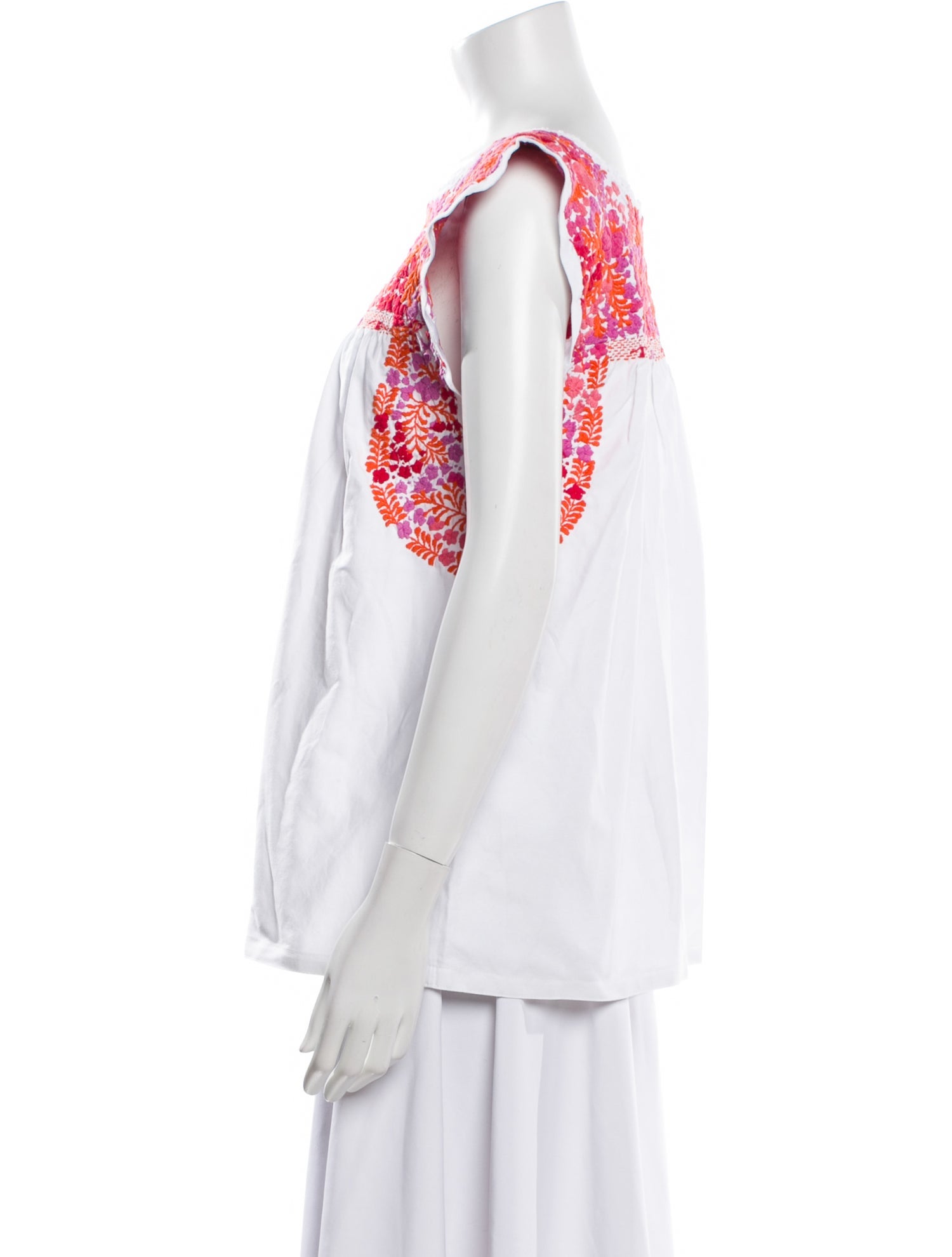 Mi Golondrina Printed Square Neckline Top