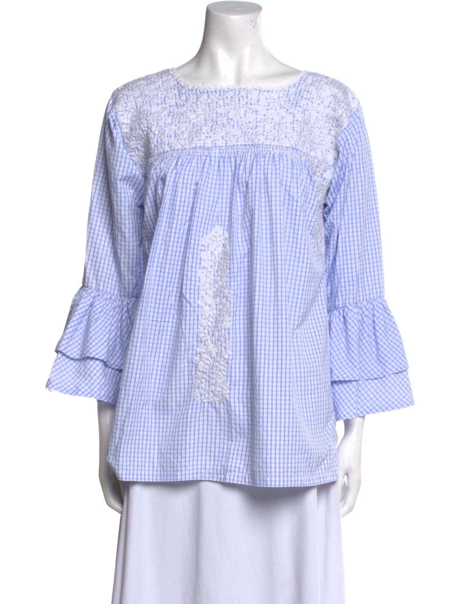 Mi Golondrina Plaid Print Bateau Neckline Tunic