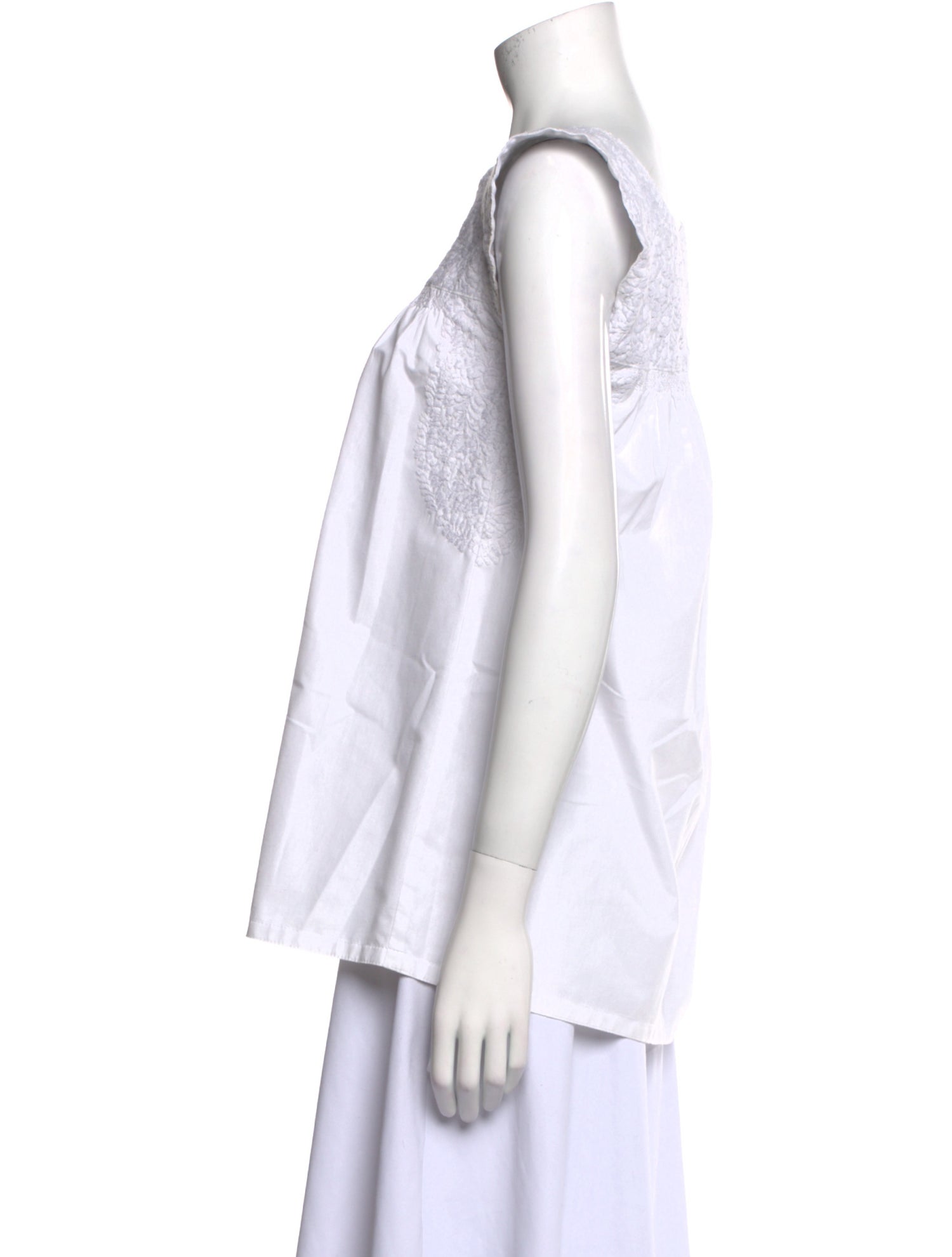 Mi Golondrina Bateau Neckline Sleeveless Tunic