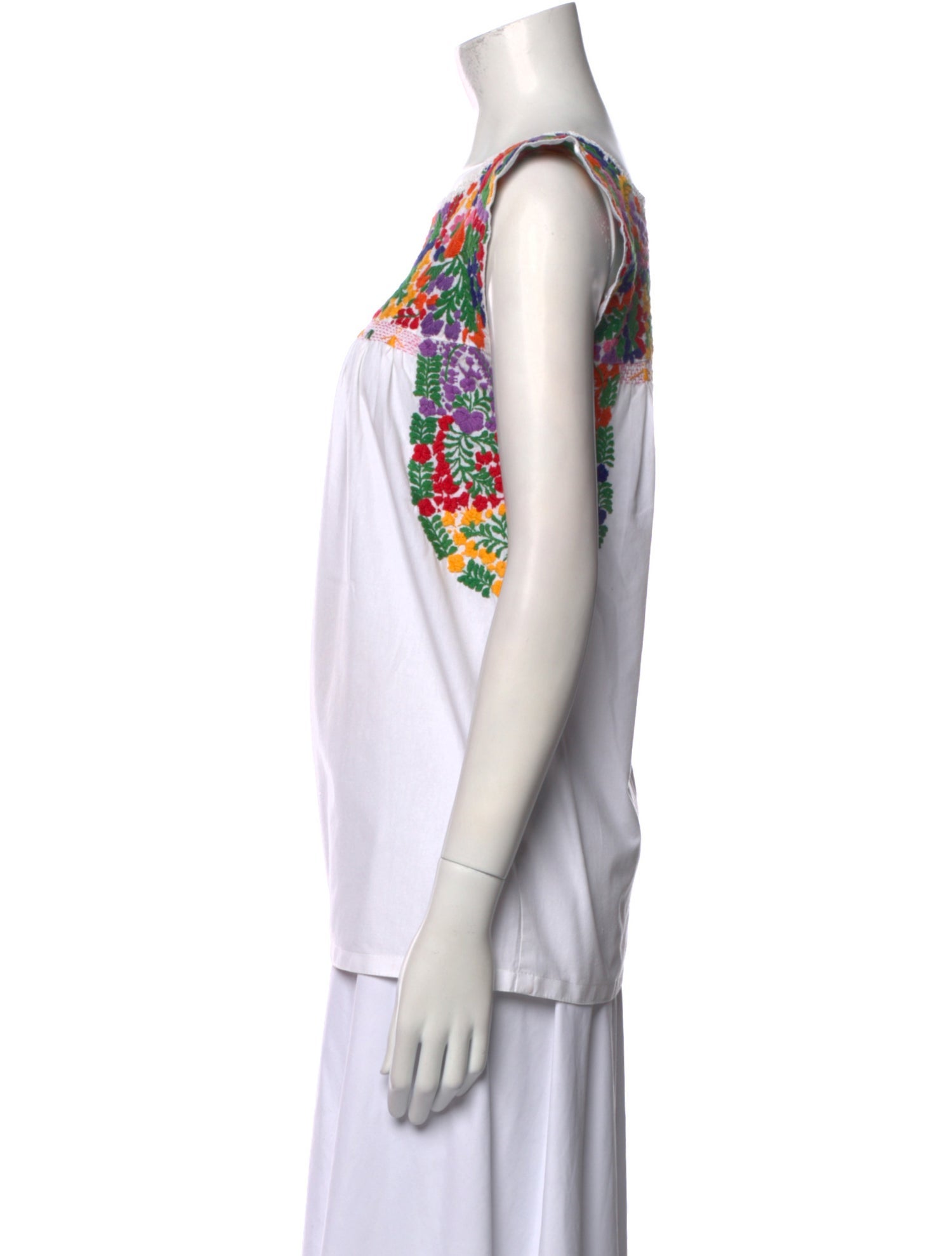 Mi Golondrina Printed Square Neckline Blouse