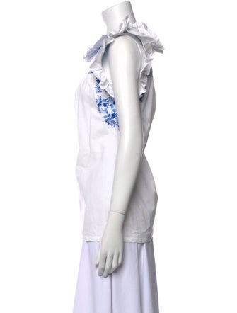 Mi Golondrina Printed Scoop Neck Top