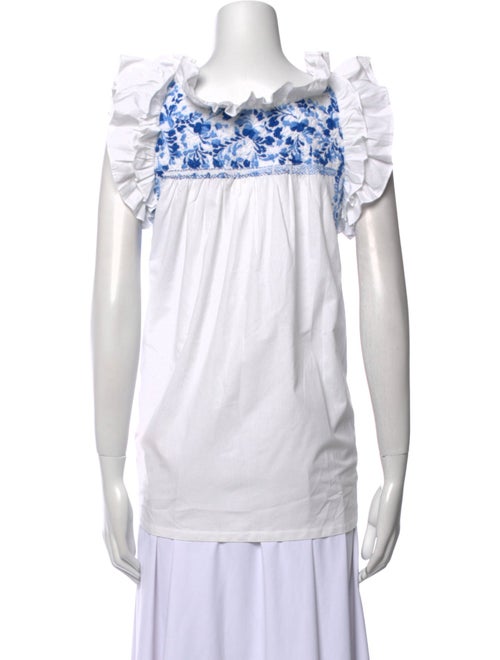 Mi Golondrina Printed Scoop Neck Top