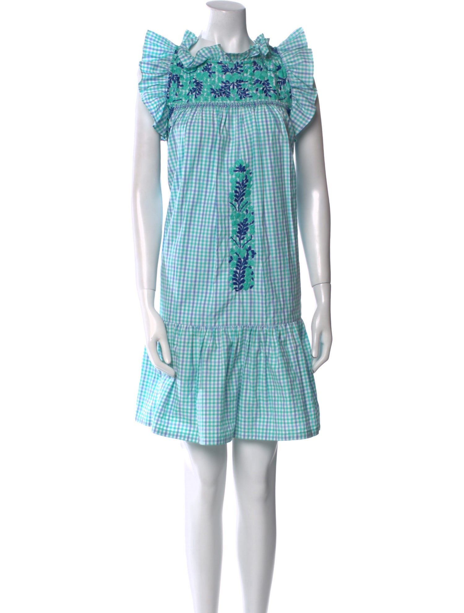 Mi Golondrina Plaid Print Mini Dress