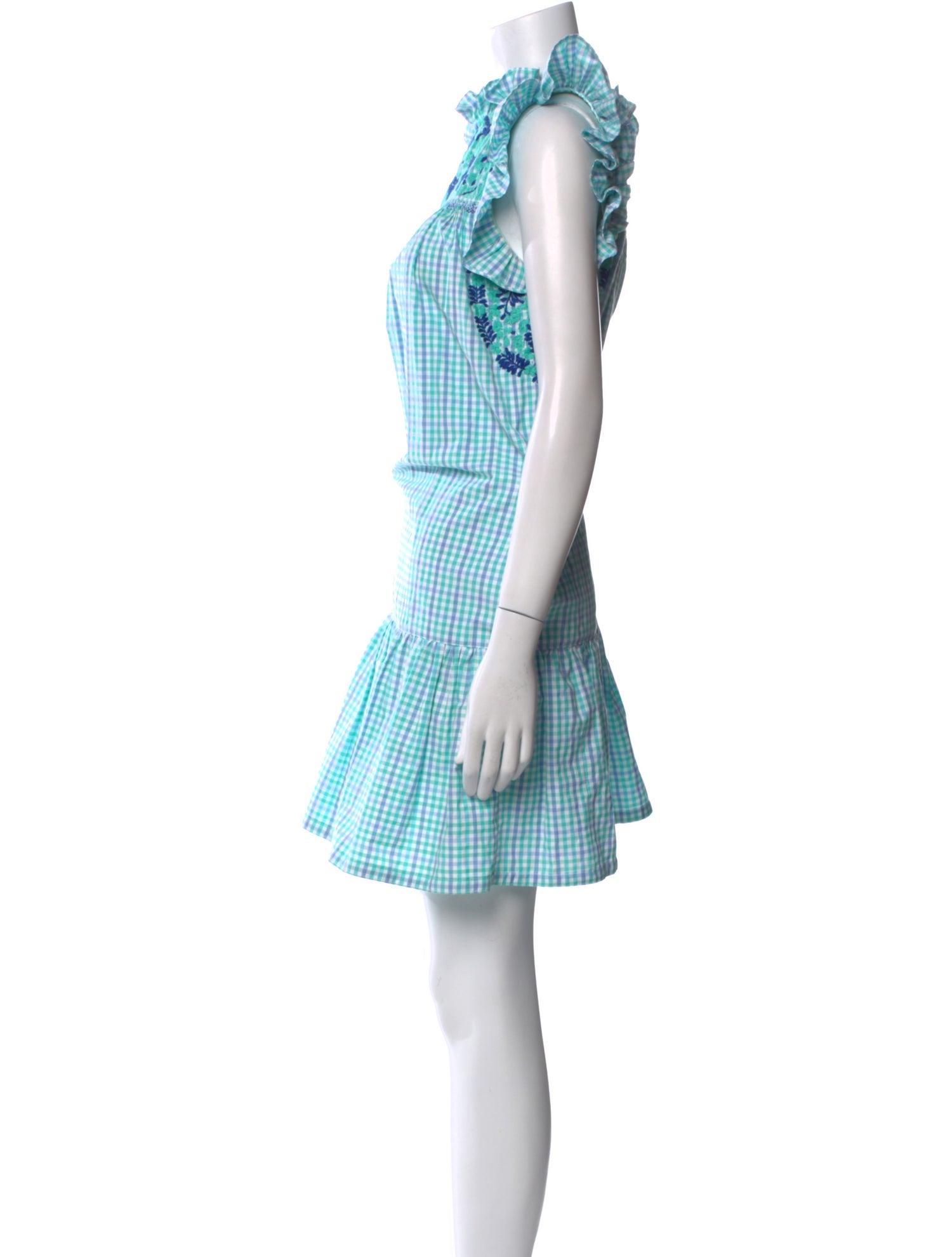 Mi Golondrina Plaid Print Mini Dress