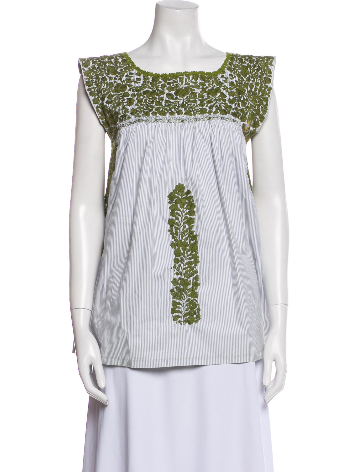 Mi Golondrina Printed Square Neckline Top