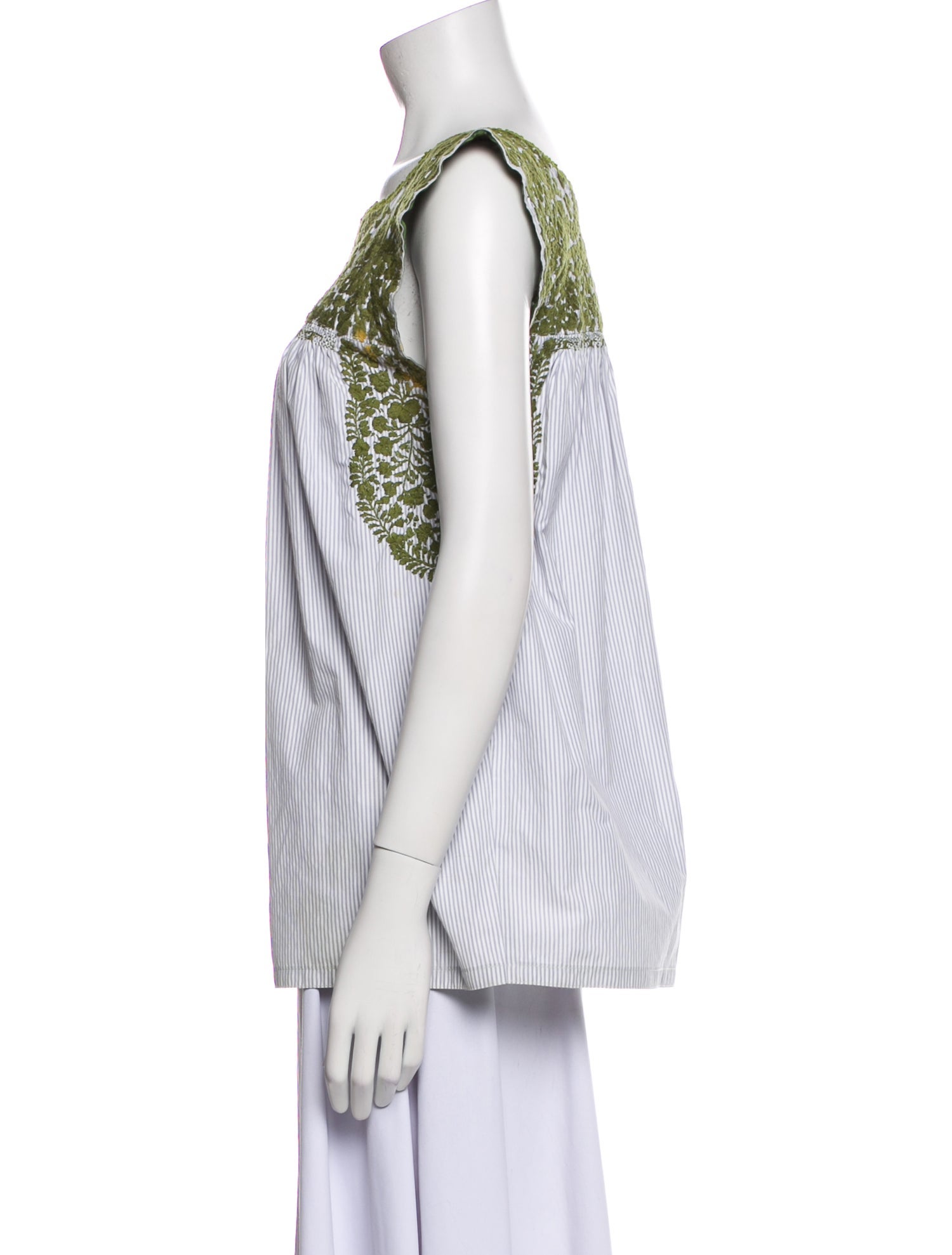 Mi Golondrina Printed Square Neckline Top