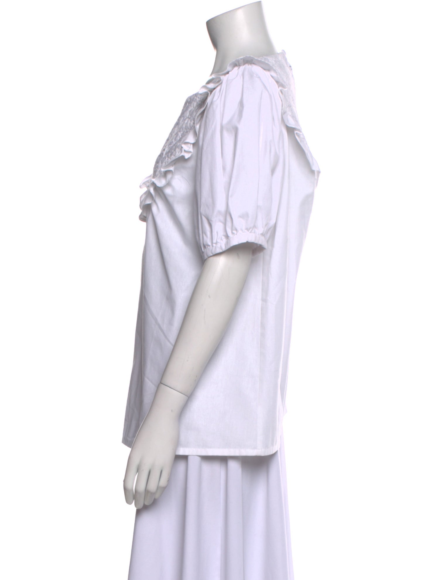 Mi Golondrina Bateau Neckline Short Sleeve Blouse