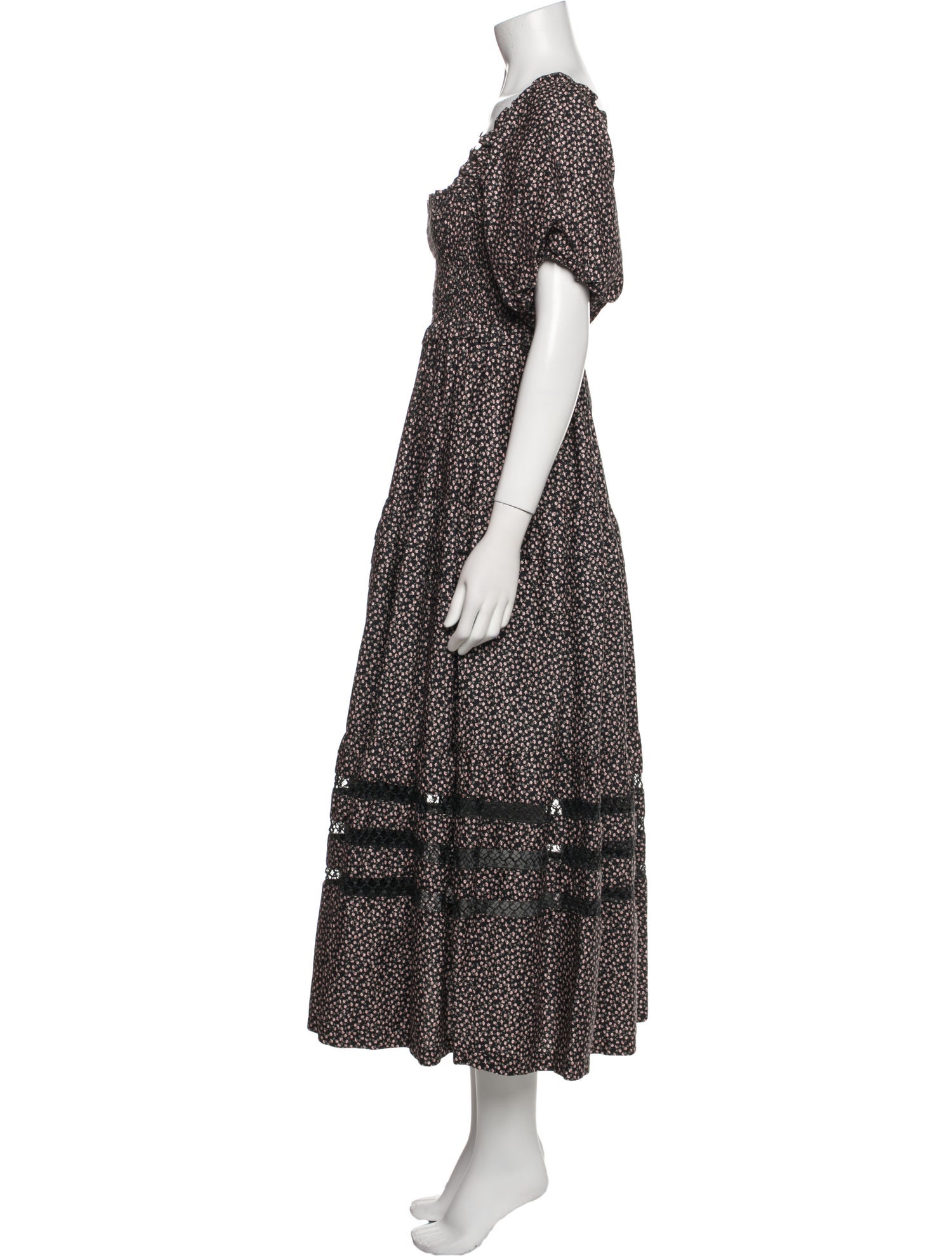 Mi Golondrina Floral Print Midi Length Dress