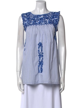 Mi Golondrina Striped Bateau Neckline Top