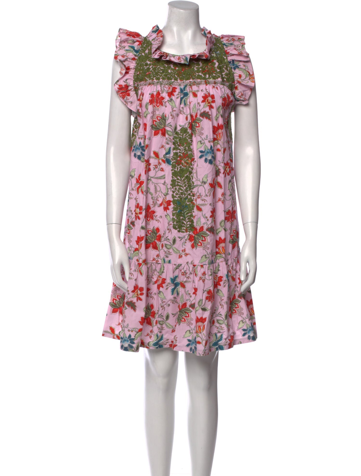 Mi Golondrina Floral Print Mini Dress