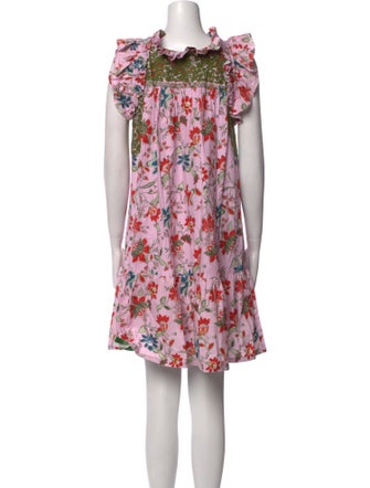 Mi Golondrina Floral Print Mini Dress
