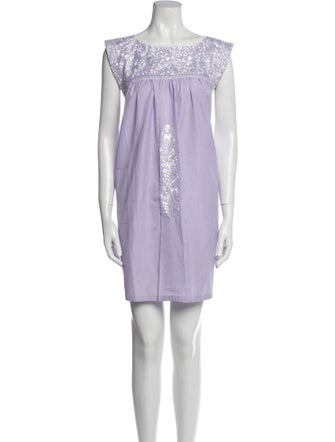 Mi Golondrina Bateau Neckline Mini Dress