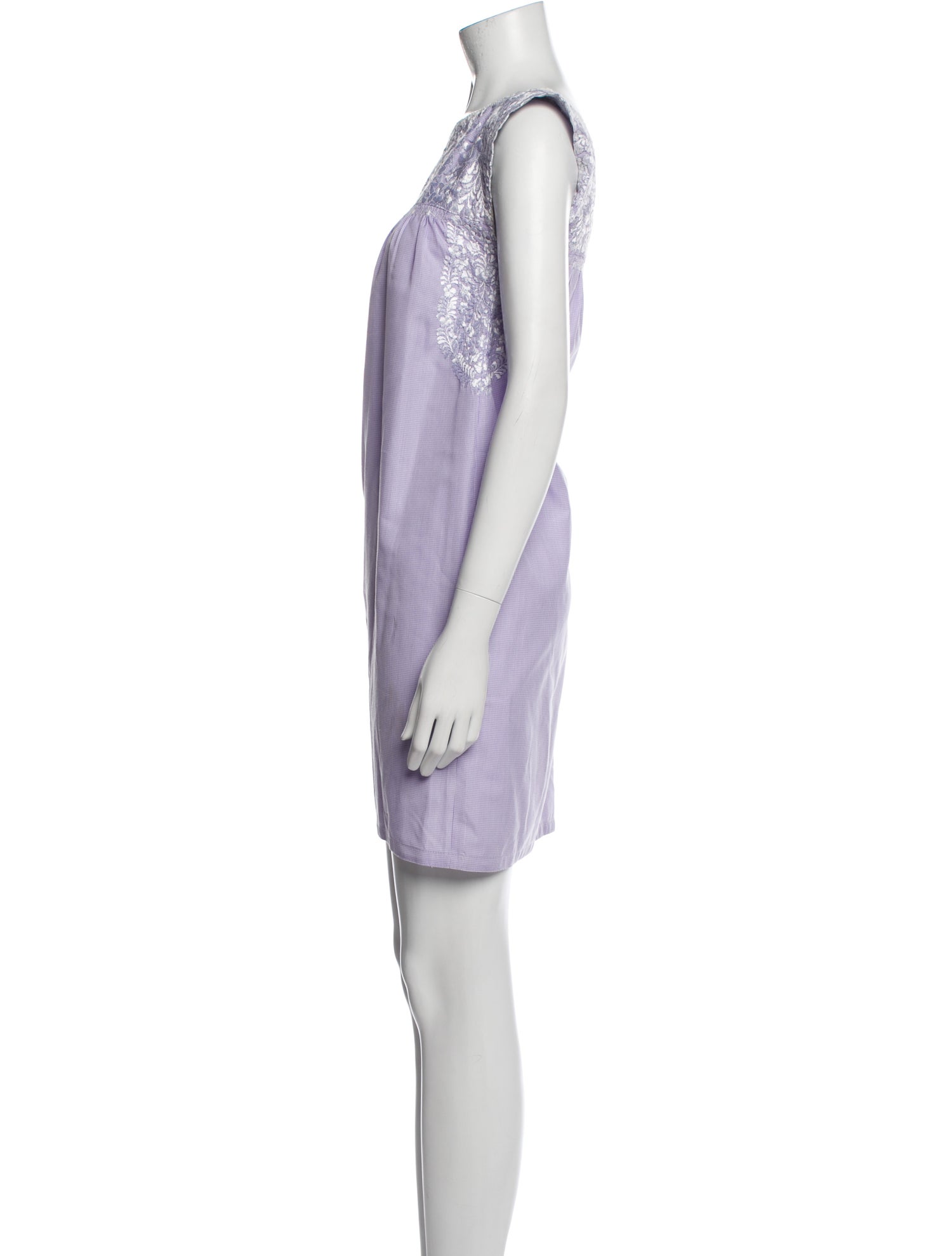 Mi Golondrina Bateau Neckline Mini Dress