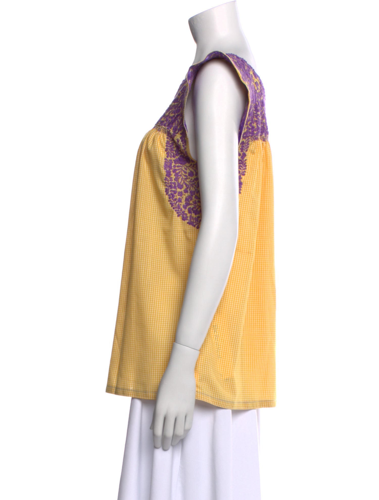 Mi Golondrina Printed Square Neckline Top