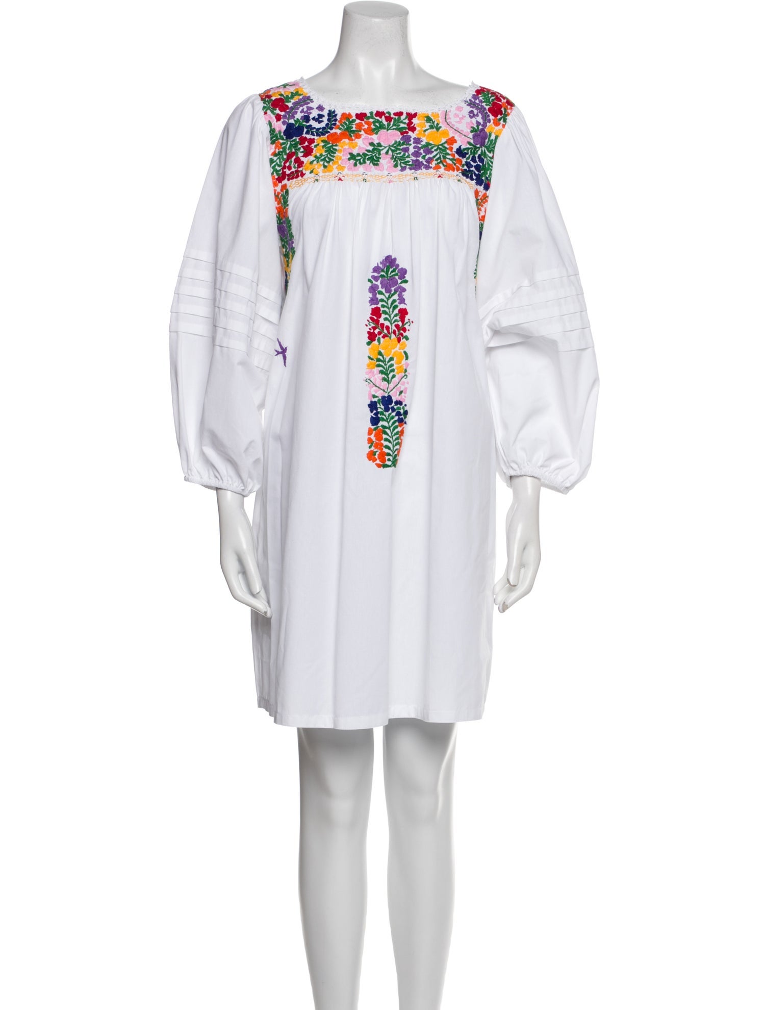 Mi Golondrina Bateau Neckline Mini Dress