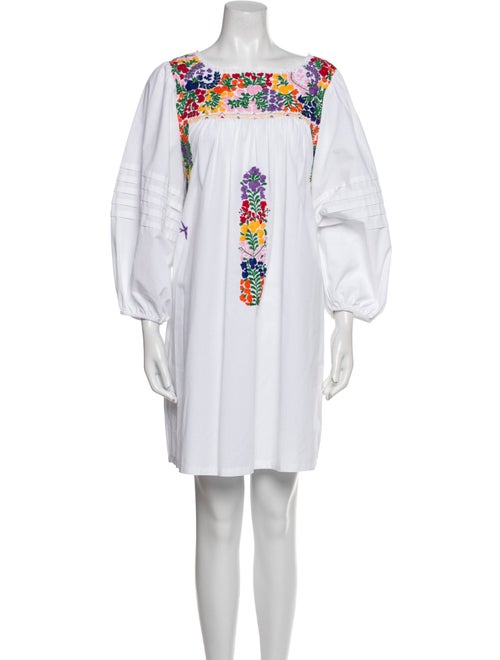 Mi Golondrina Bateau Neckline Mini Dress