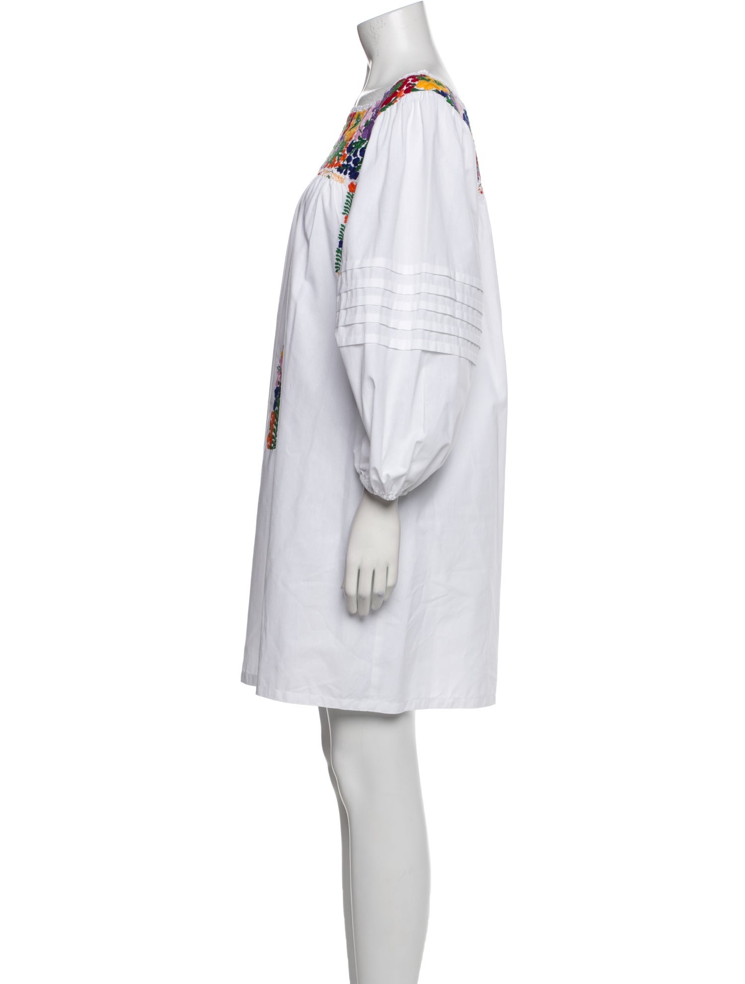 Mi Golondrina Bateau Neckline Mini Dress