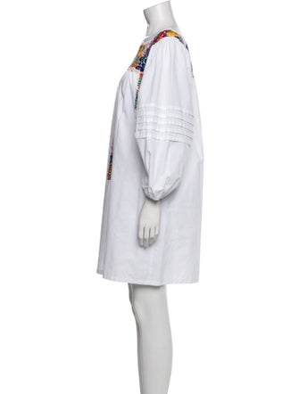 Mi Golondrina Bateau Neckline Mini Dress