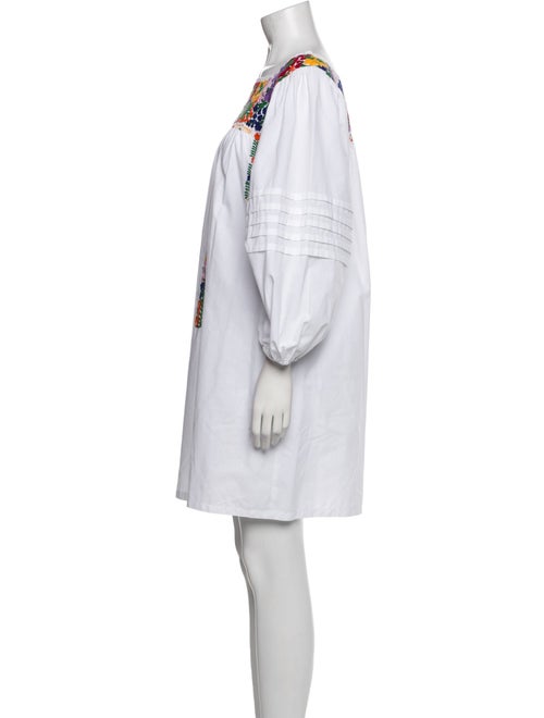 Mi Golondrina Bateau Neckline Mini Dress