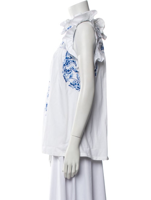 Mi Golondrina Patterned Mock Neck Blouse