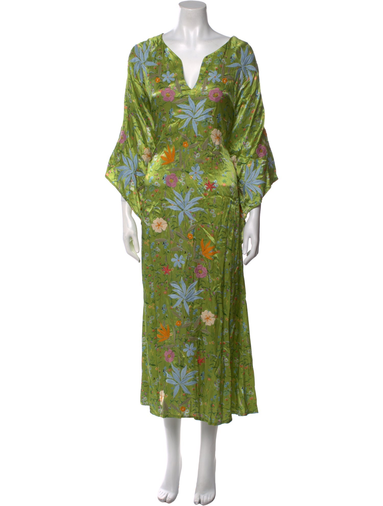 Mi Golondrina Floral Print Long Dress