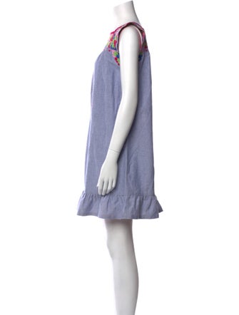 Mi Golondrina Bateau Neckline Mini Dress