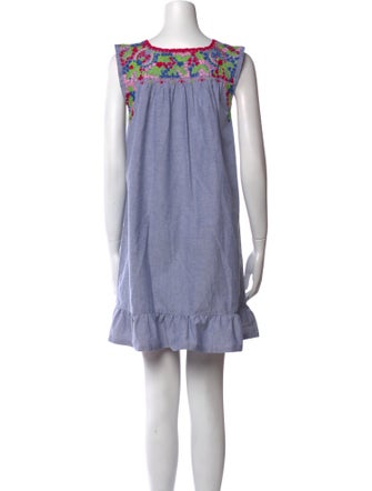 Mi Golondrina Bateau Neckline Mini Dress