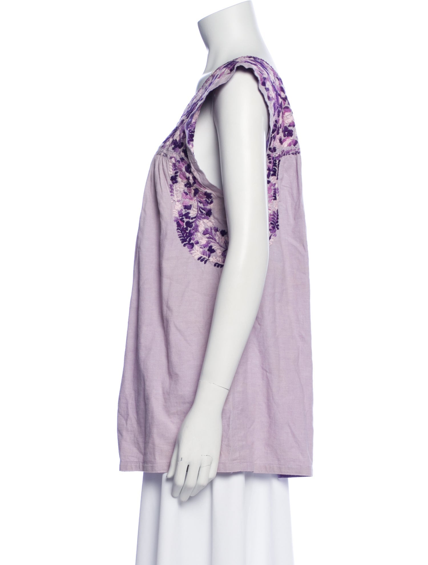 Mi Golondrina Floral Print Bateau Neckline Blouse