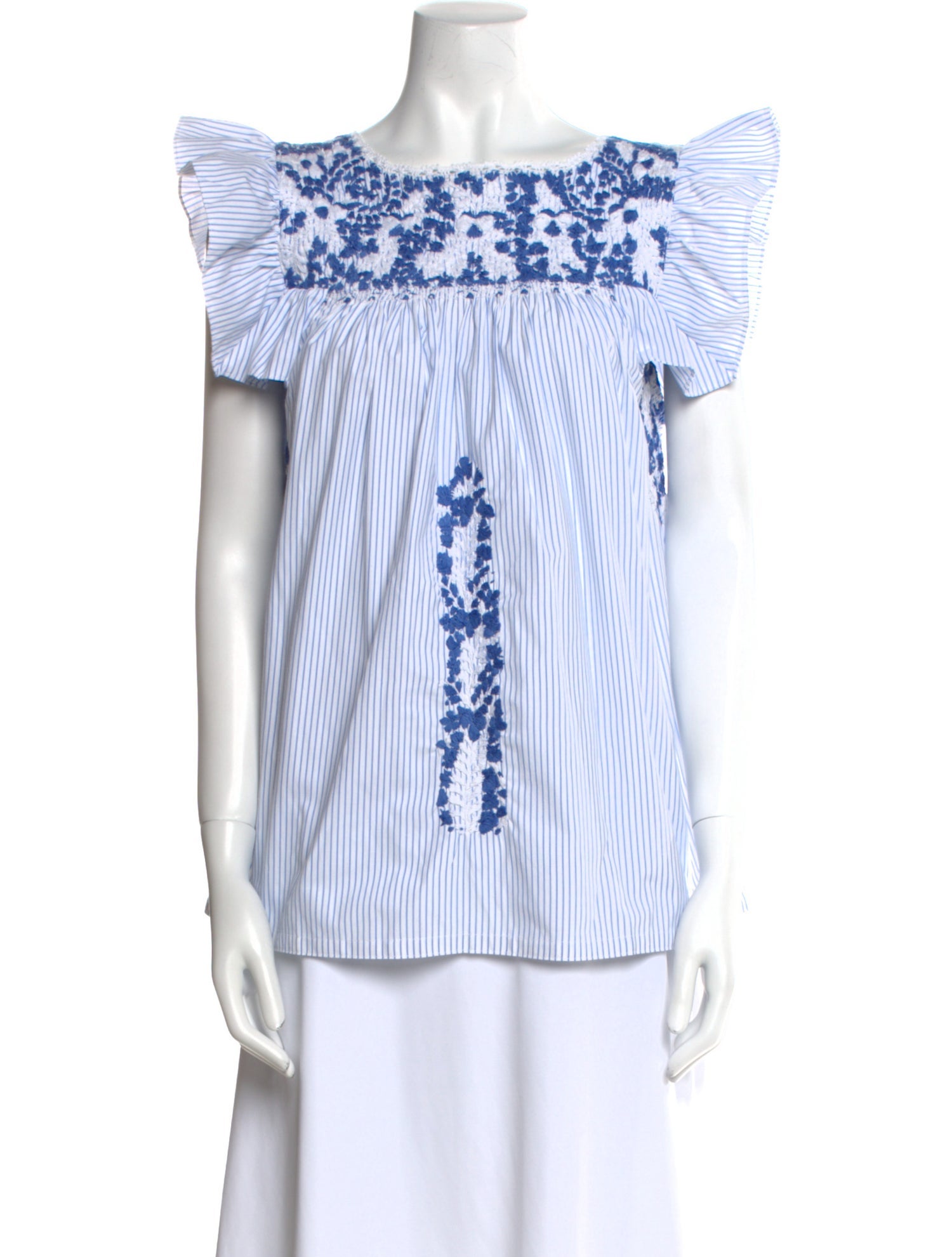 Mi Golondrina Striped Bateau Neckline Top