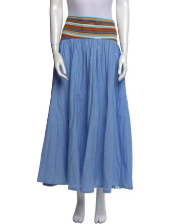 Mi Golondrina Striped Midi Length Skirt