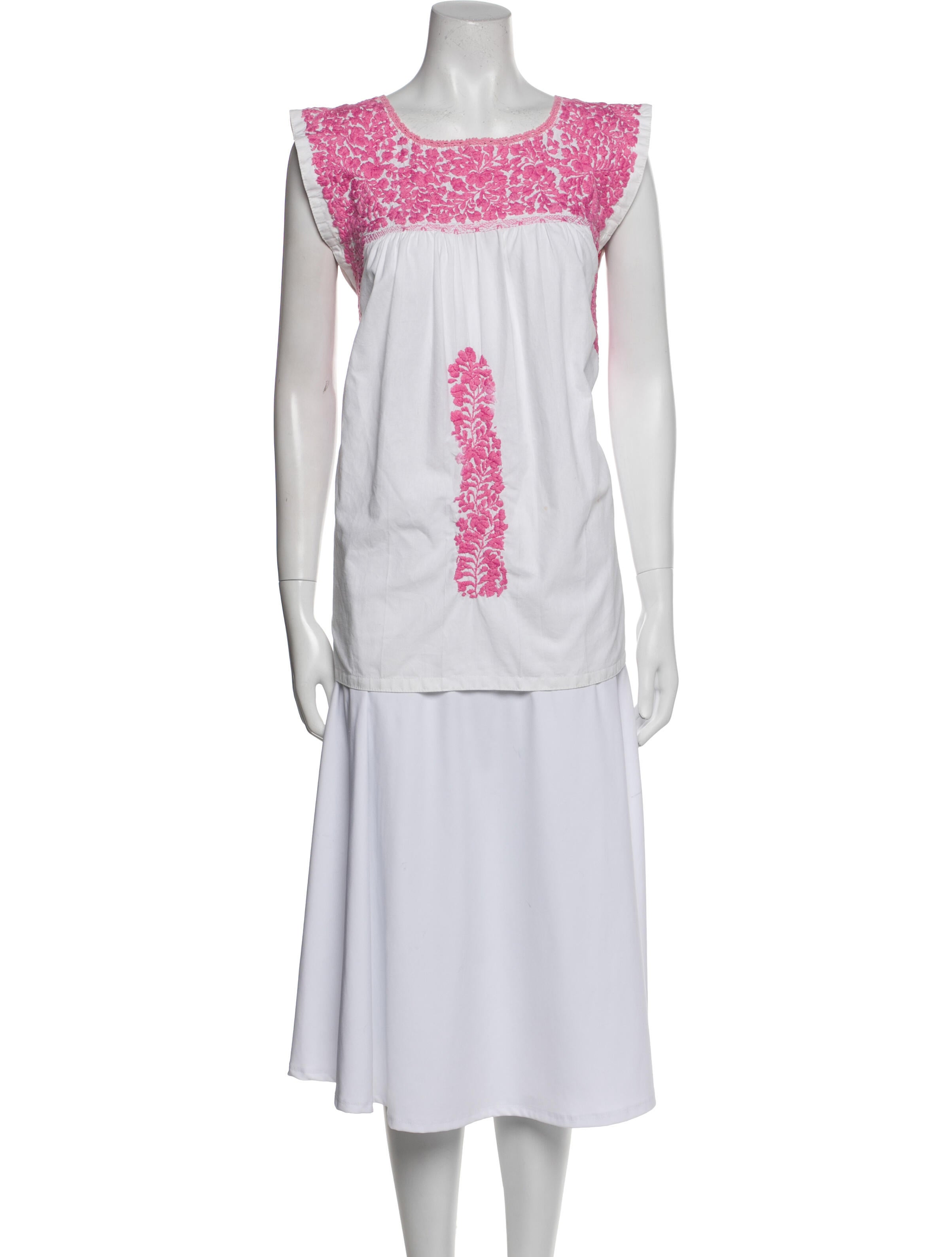 Mi Golondrina Square Neckline Sleeveless Tunic