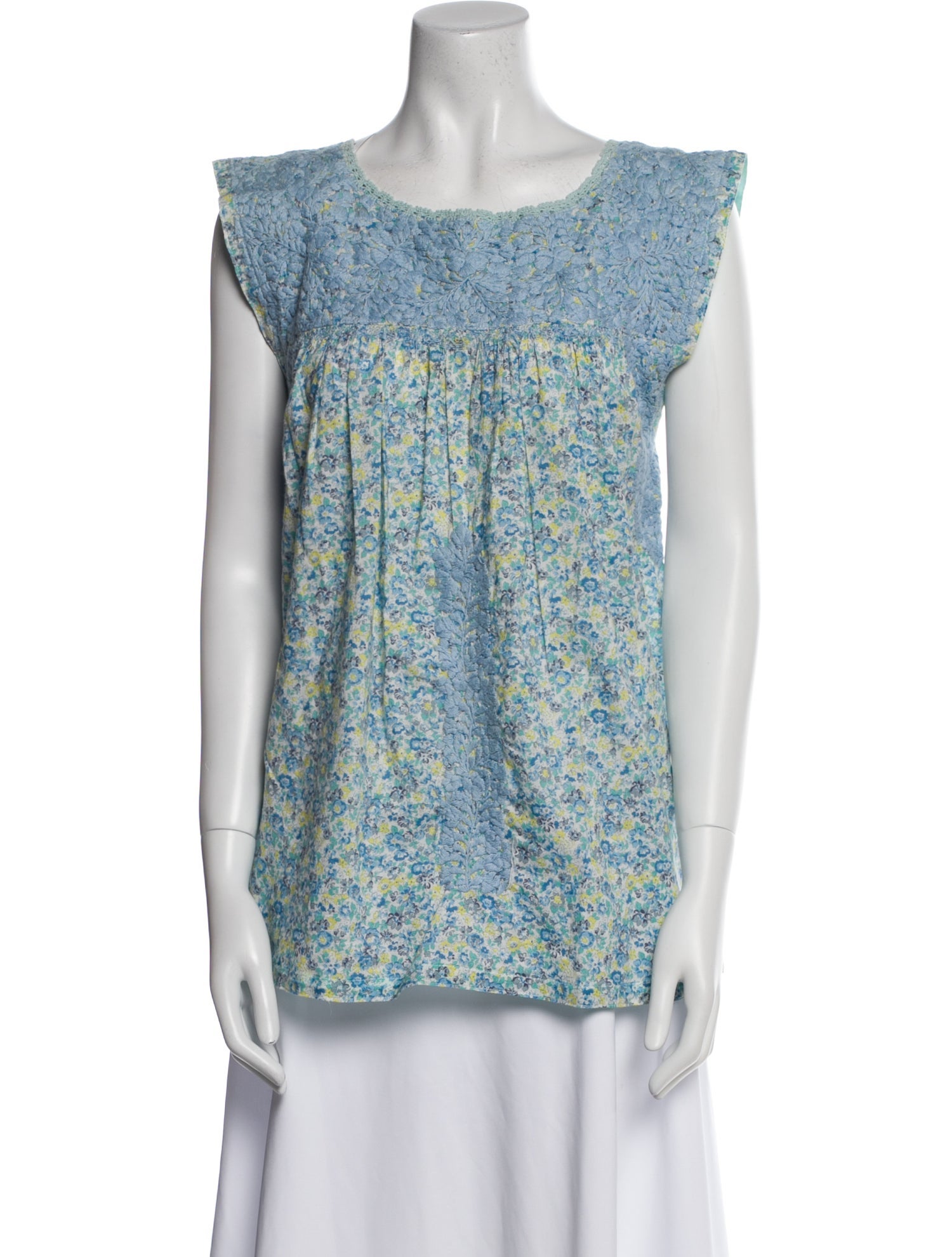 Mi Golondrina Silk Floral Print Blouse