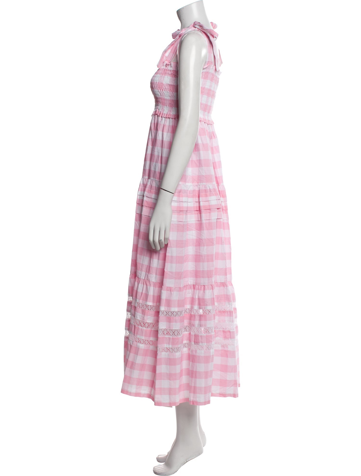 Mi Golondrina Plaid Print Long Dress w/ Tags