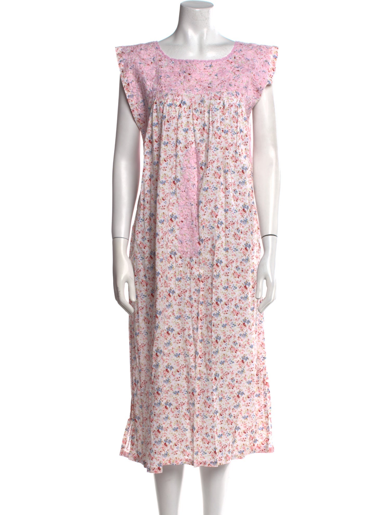 Mi Golondrina Floral Print Midi Length Dress