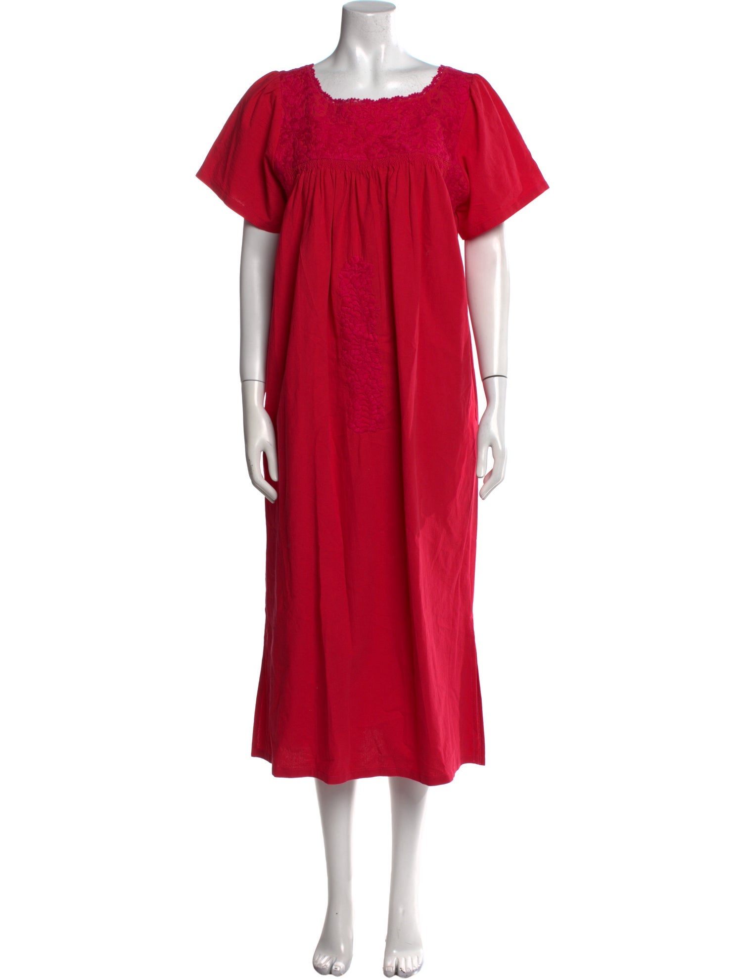 Mi Golondrina Scoop Neck Midi Length Dress