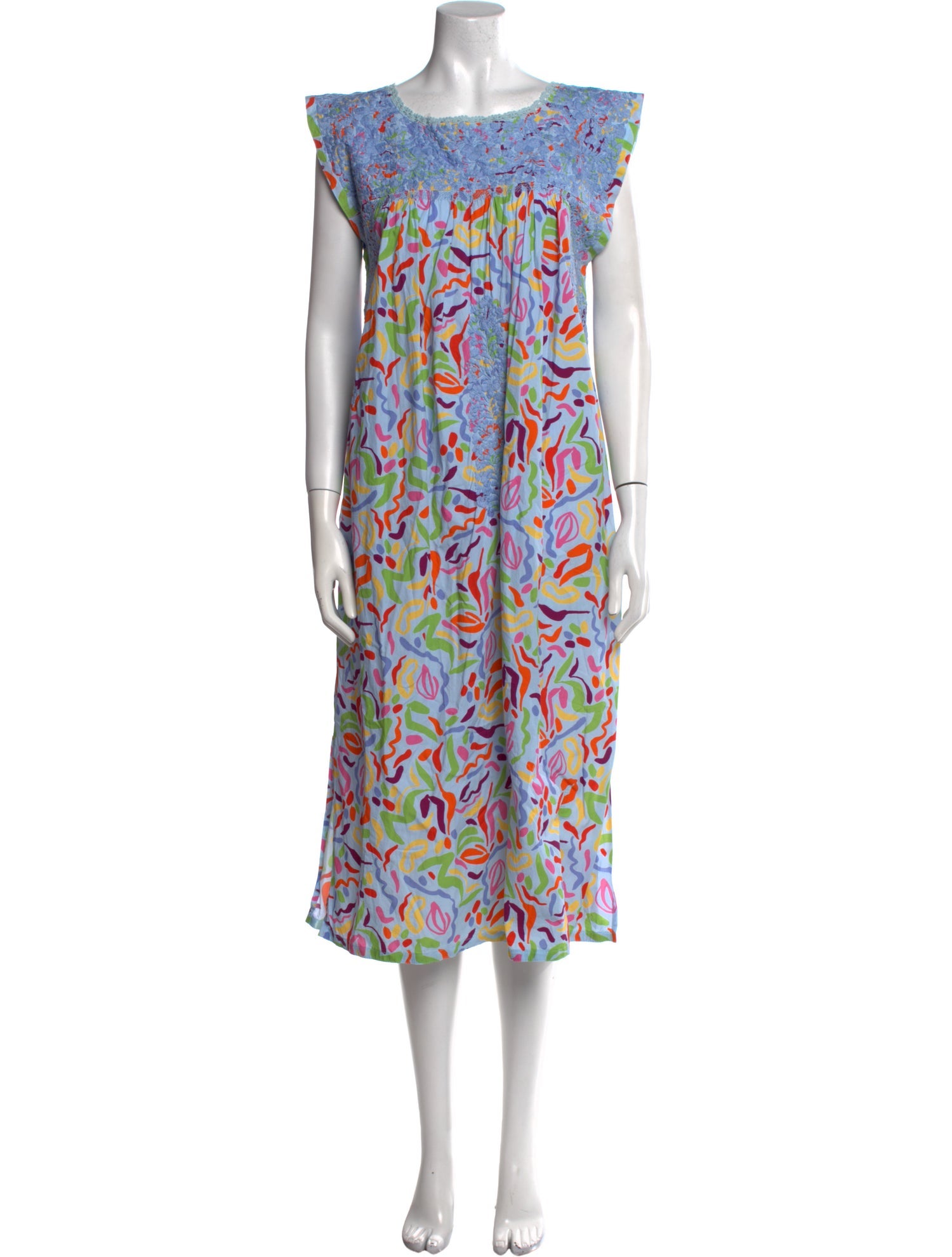 Mi Golondrina Printed Midi Length Dress
