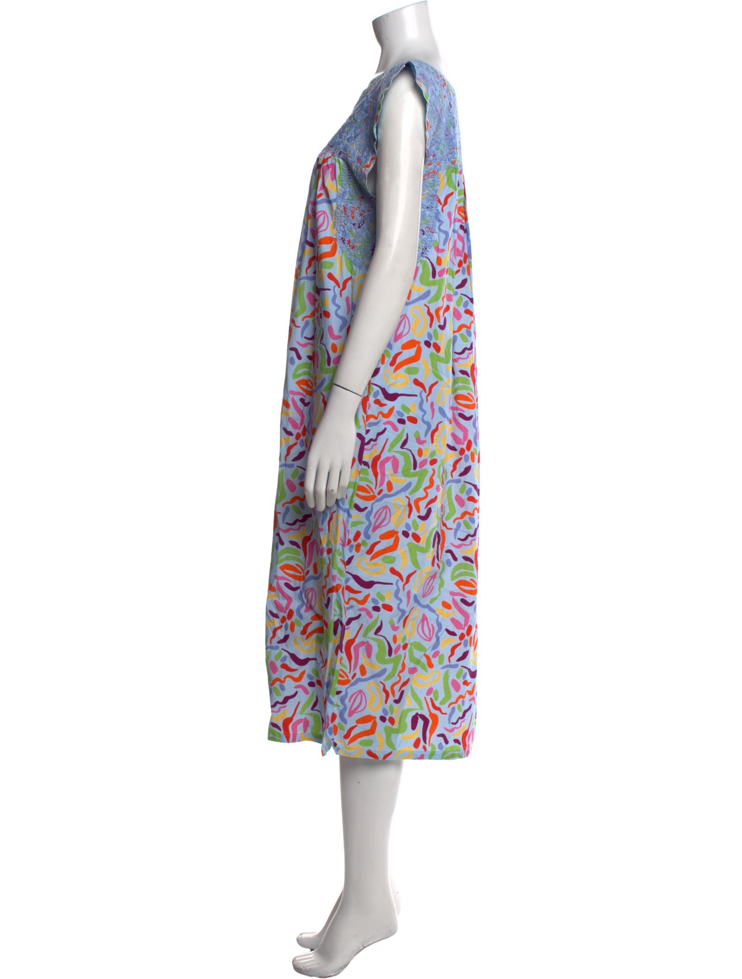 Mi Golondrina Printed Midi Length Dress